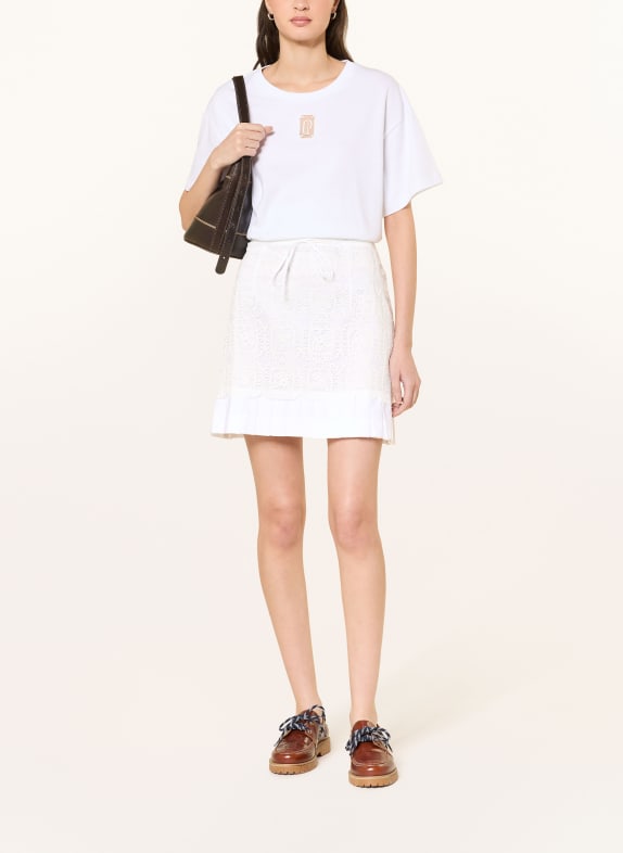 CLAUDIE PIERLOT Rock im Materialmix WEISS