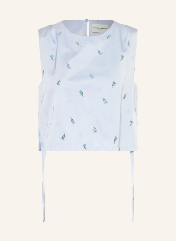 CLAUDIE PIERLOT Blusentop aus Satin HELLBLAU