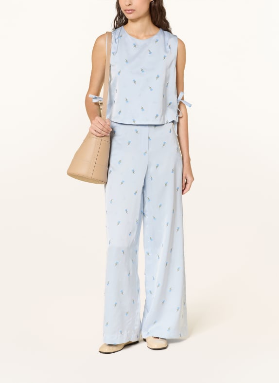 CLAUDIE PIERLOT Blusentop aus Satin HELLBLAU