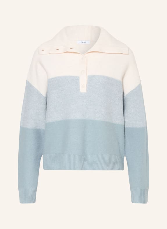 REISS Svetr FLORA ČERNOŠEDÁ / KRÉMOVÁ / TMAVĚ MODRÁ