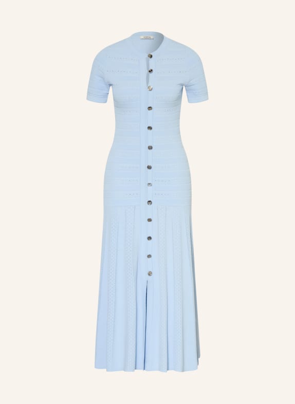 SANDRO sukienka z dzianiny JASNONIEBIESKI