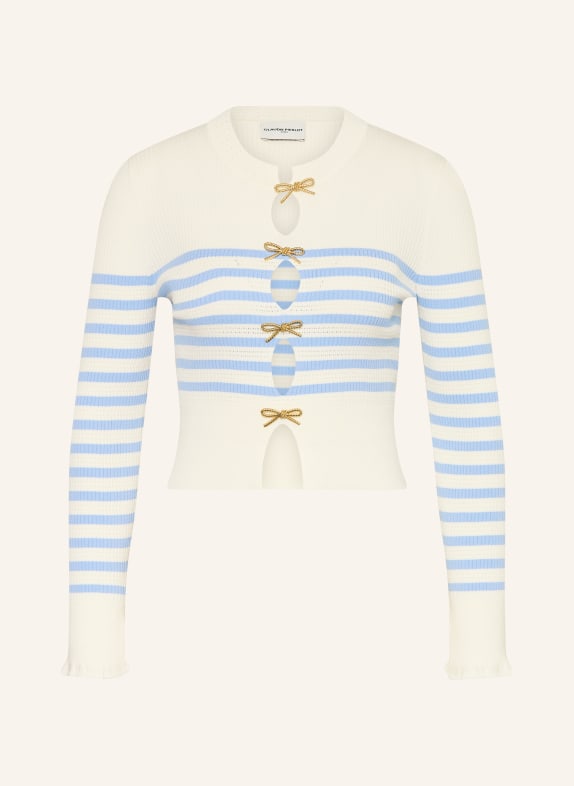 CLAUDIE PIERLOT Pullover mit Cut-outs ECRU / HELLBLAU