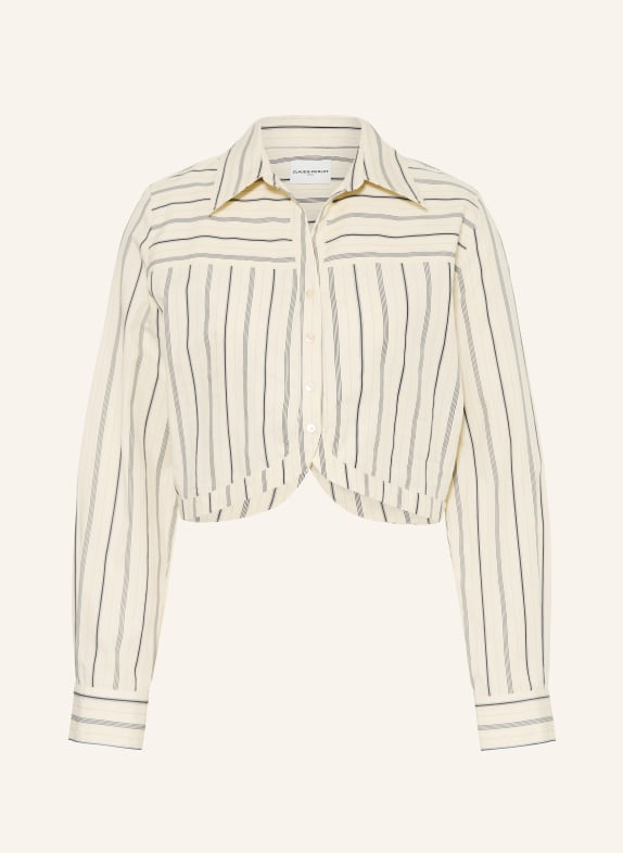CLAUDIE PIERLOT Cropped-Hemdbluse CREME / SCHWARZ