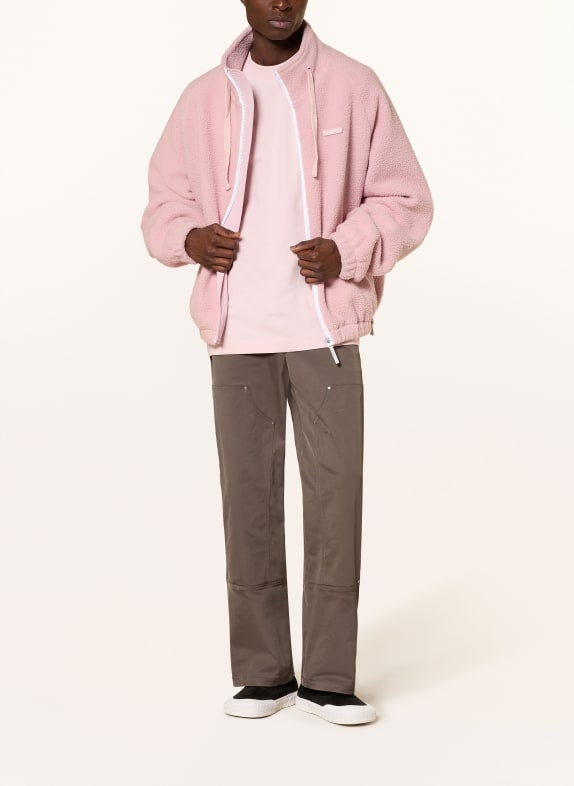 FLÂNEUR Teddyfell-jas FLEECE ROZE / WIT
