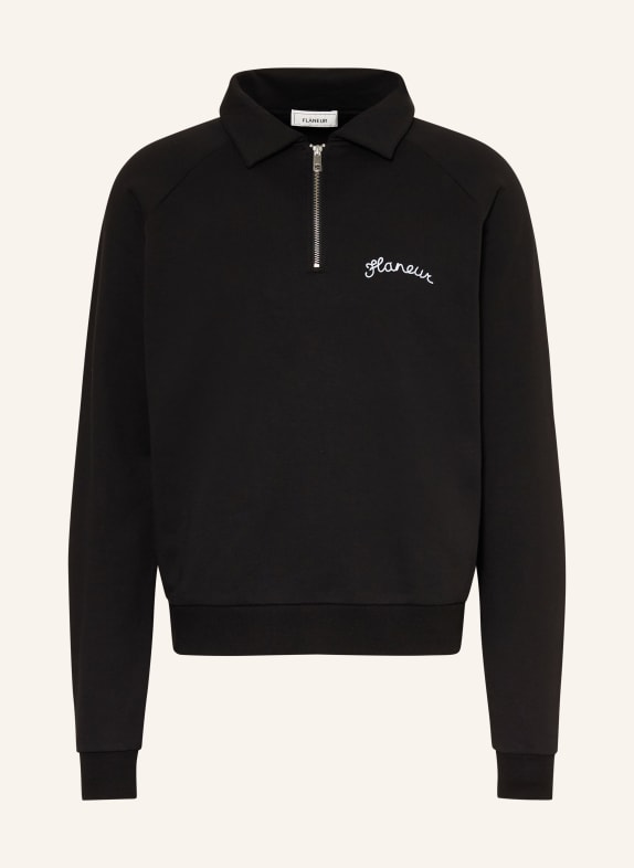 FLÂNEUR Sweat-Poloshirt SIGNATURE SCHWARZ / WEISS