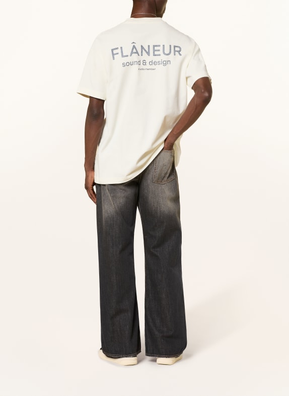 FLÂNEUR Oversized-shirt SOUND & DESIGN ECRU / GRIJS