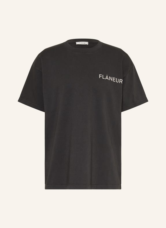 FLÂNEUR T-shirt oversize DOUBLE LOGO GRIS FONCÉ / CRÈME
