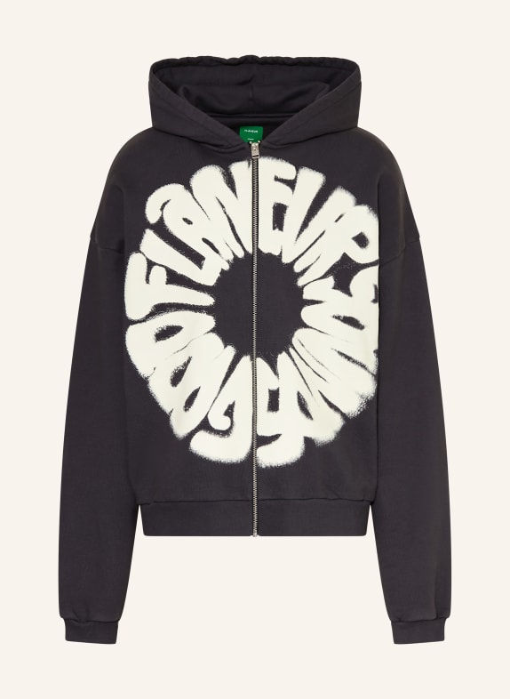 FLÂNEUR Oversized-Sweatjacke SOUNDS GOOD DUNKELGRAU / CREME