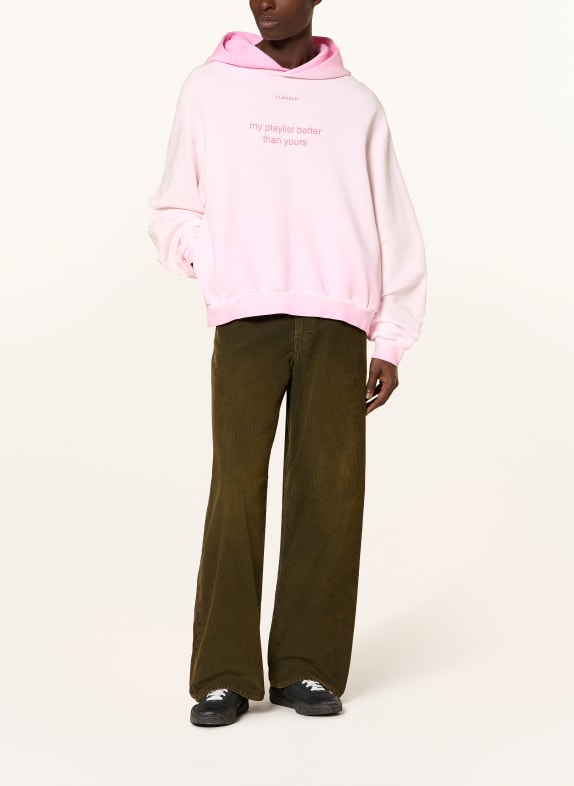 FLÂNEUR Oversized hoodie PLAYLIST ROZE / VIEUX ROSE