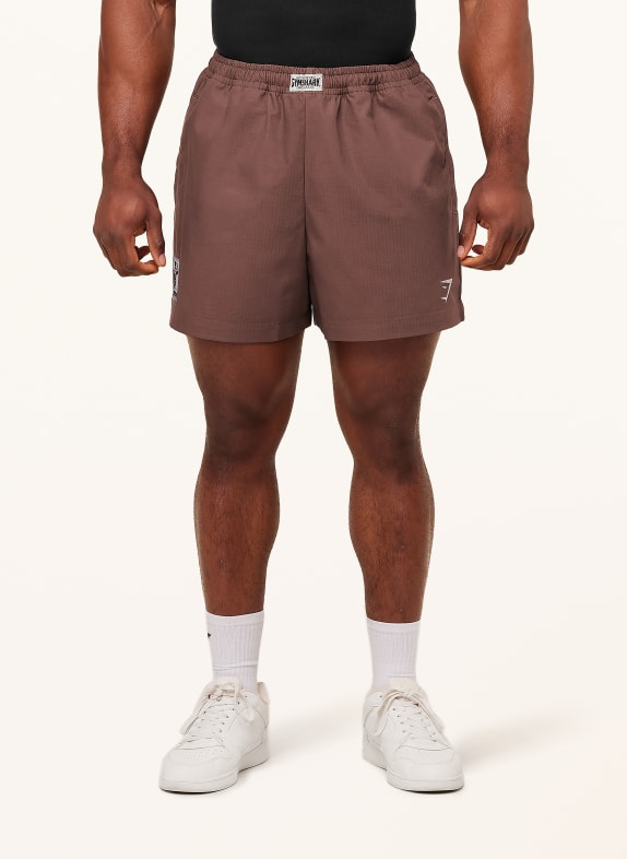 GYMSHARK Trainingsshorts PUMPER BRAUN