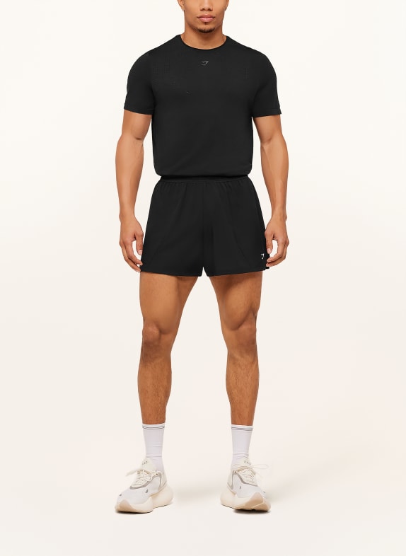 GYMSHARK 2-in-1-Laufshorts BETTER LEVEL SCHWARZ