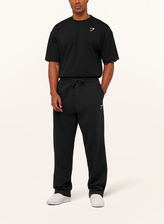 GYMSHARK Oversized-Shirt CREST SCHWARZ
