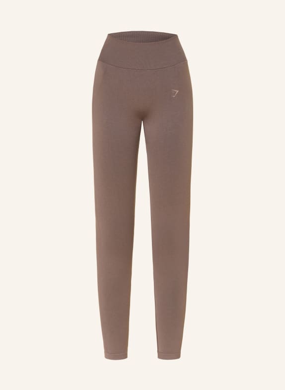 GYMSHARK Tights LIFT SEAMLESS DUNKELBRAUN