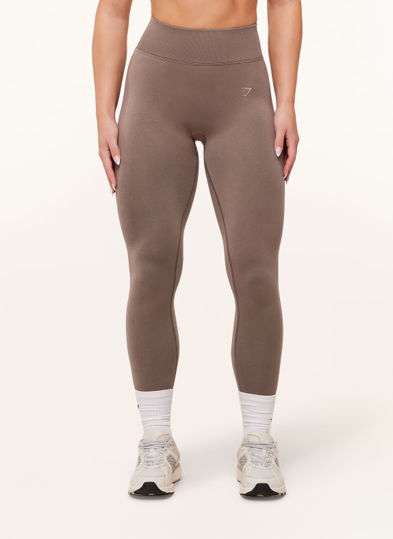 GYMSHARK Tights LIFT SEAMLESS DUNKELBRAUN