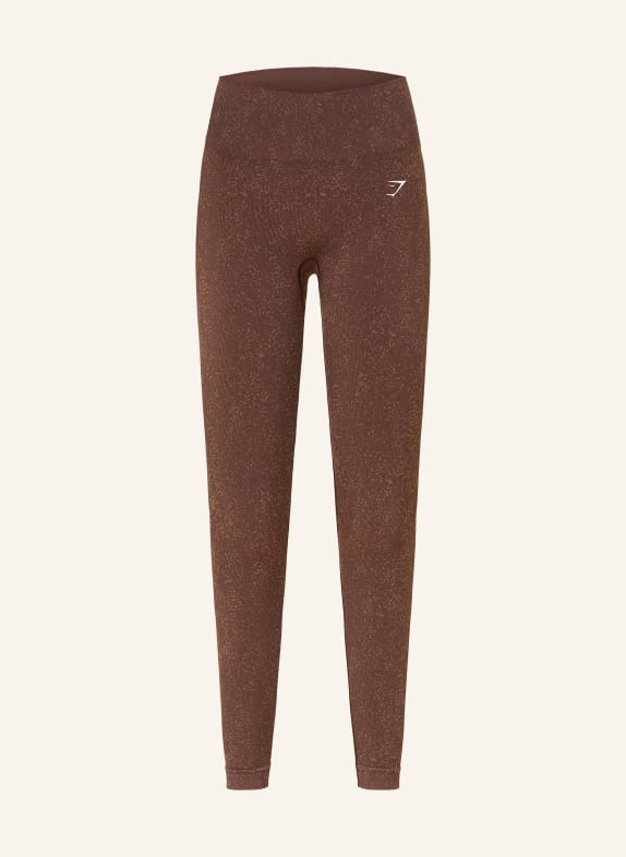 GYMSHARK Tights ADAPT FLECK SEAMLESS DUNKELBRAUN