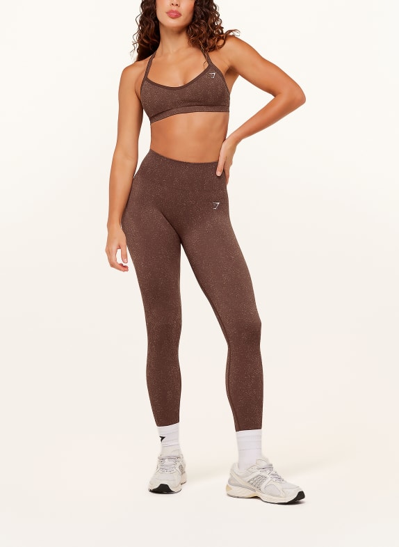 GYMSHARK Tights ADAPT FLECK SEAMLESS DUNKELBRAUN