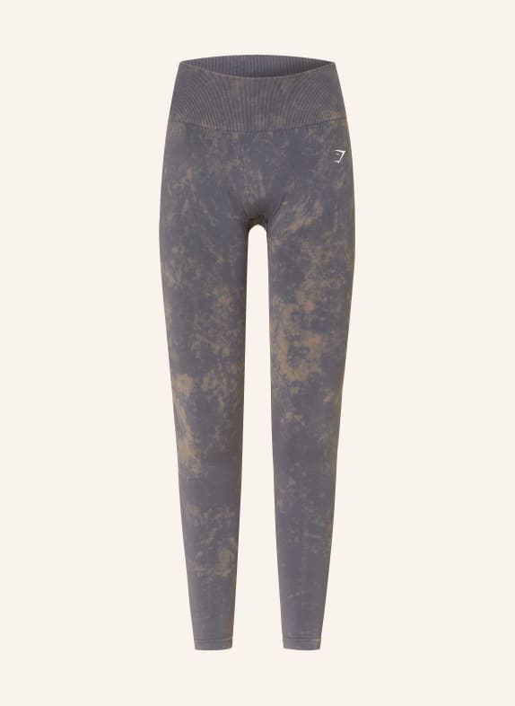GYMSHARK Tights EVERYDAY SEAMLESS WASHED 2.0 DUNKELGRAU / HELLBRAUN