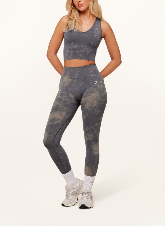 GYMSHARK Tights WASHED LEGGING DUNKELGRAU / HELLBRAUN