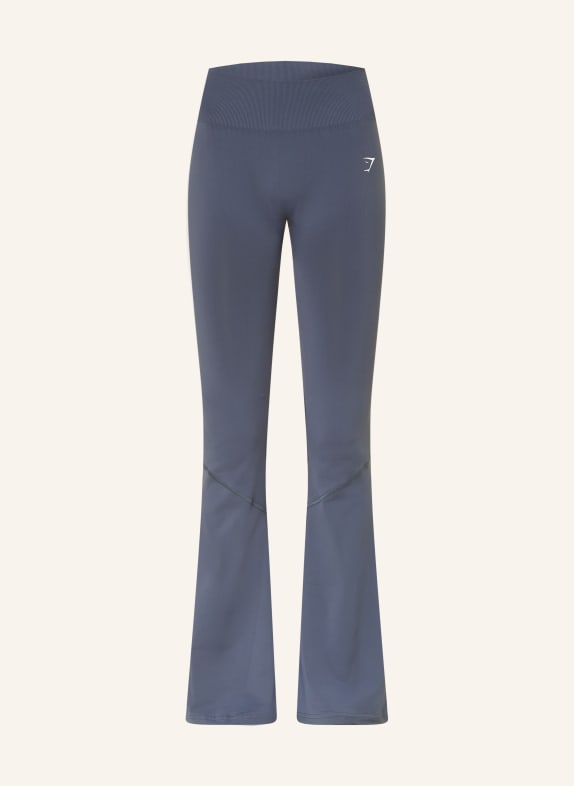 GYMSHARK Tights EVERYDAY SEAMLESS FLARED 2.0 DUNKELBLAU