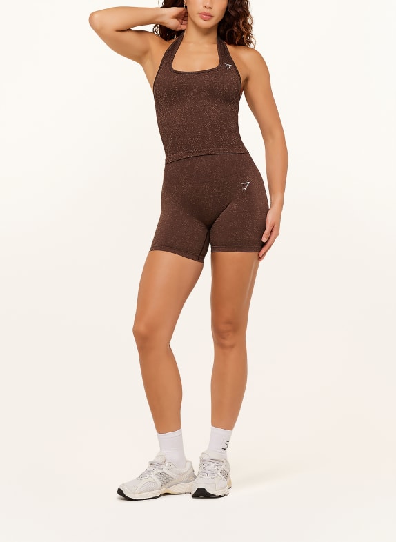 GYMSHARK Tights ADAPT FLECK SEAMLESS DUNKELBRAUN