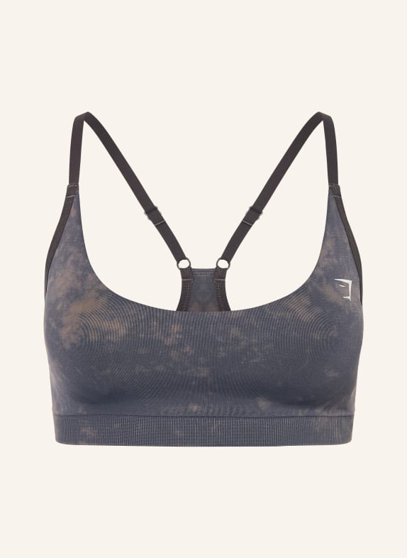 GYMSHARK Sport-BH EVERDAY SEAMLESS GRAU / BEIGE