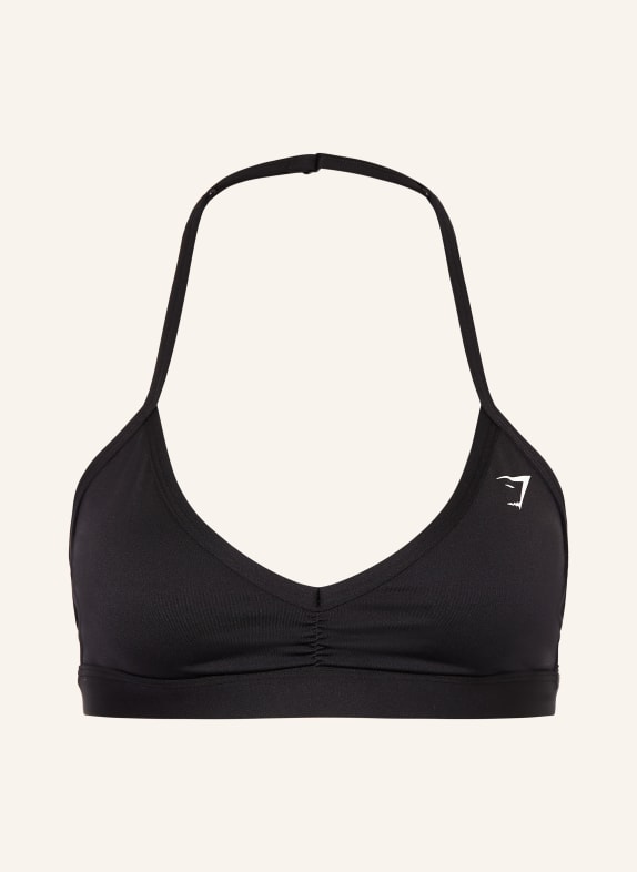 GYMSHARK Sport-BH MINIMAL HALTERNECK SCHWARZ