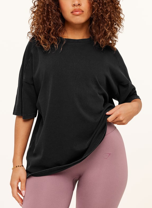GYMSHARK Oversized-Shirt PUMP COVER SCHWARZ