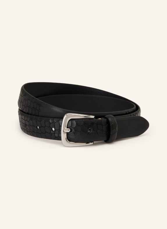 b.belt CHARLISA leather belt BLACK / SILVER