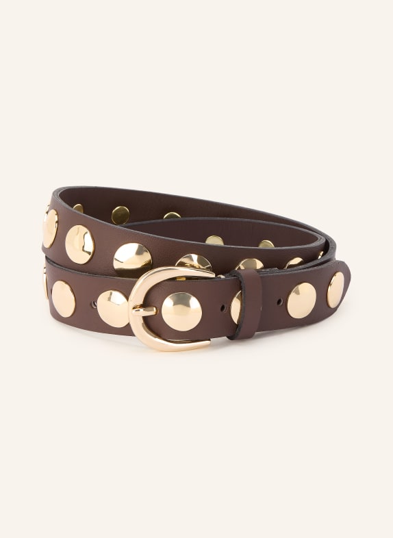 b.belt Ledergürtel LUNA mit Nieten DUNKELBRAUN