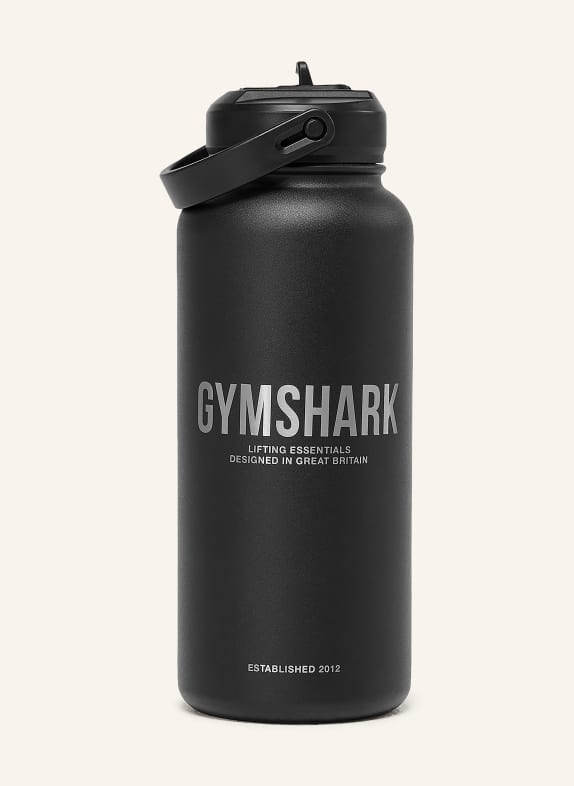 GYMSHARK Isolierflasche SCHWARZ / SILBER