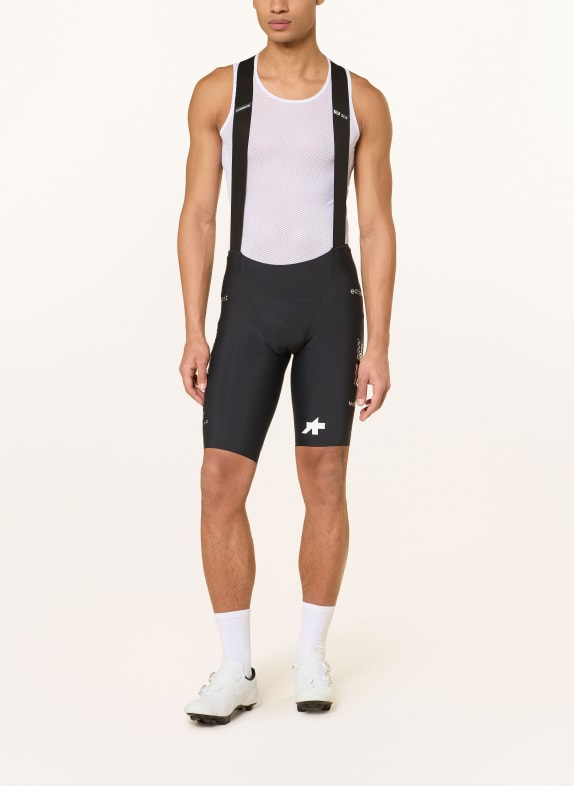 ASSOS EQUIPE S11 EF 2026 cycling shorts with straps and padded insert BLACK / SILVER