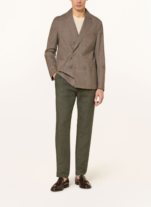 CRUNA Linnen broek Extra Slim Fit OLIJF