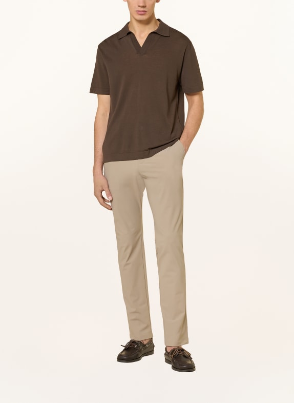 CRUNA Gebreid poloshirt MARRON FONCÉ