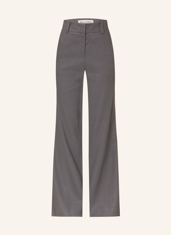 Marc O'Polo Kalhoty s lnem TMAVĚ ŠEDÁ