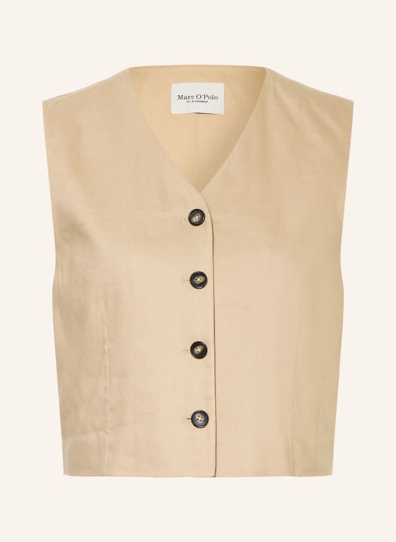 Marc O'Polo Blazerweste mit Leinen CAMEL