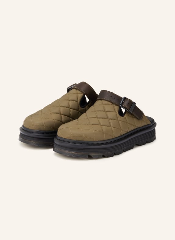 Dr. Martens ZEBZAG mules OLIVE / DARK BROWN