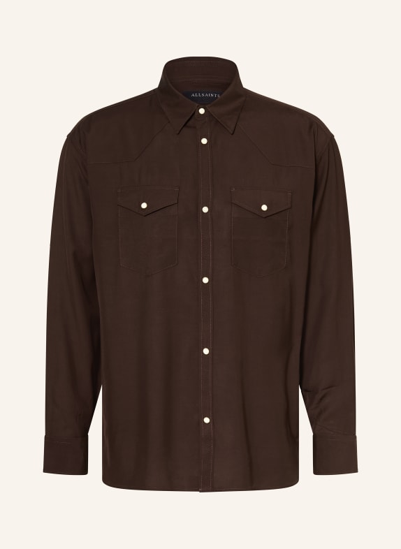 ALLSAINTS Hemd PICKETT Oversized Fit DUNKELBRAUN