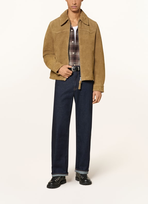 ALLSAINTS DELLCOT leather jacket COGNAC