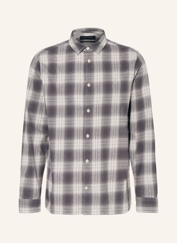 ALLSAINTS Flanellhemd KELBY Relaxed Fit GRAU / ECRU / HELLGRAU