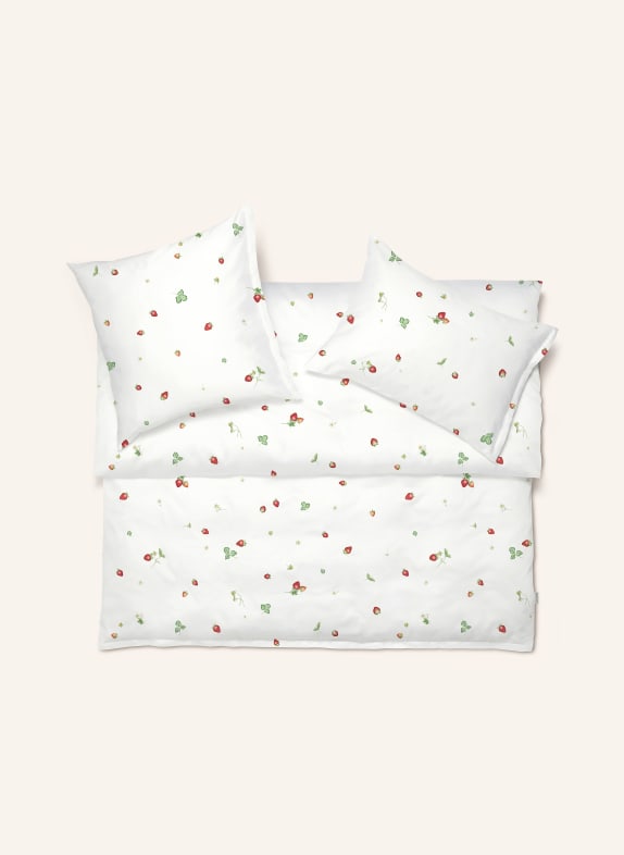 SCHLOSSBERG Bettbezug JUNE WEISS / DUNKELROT / DUNKELORANGE