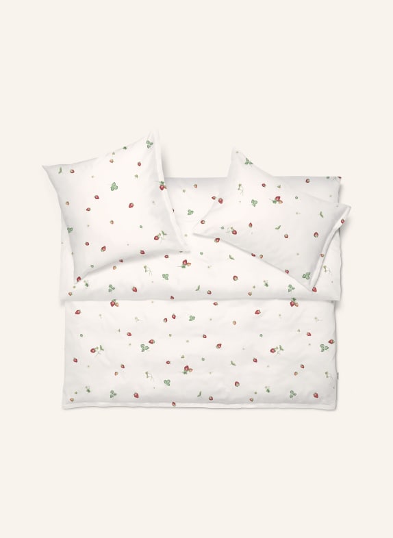 SCHLOSSBERG Bettbezug JUNE WEISS / DUNKELROT / HELLORANGE