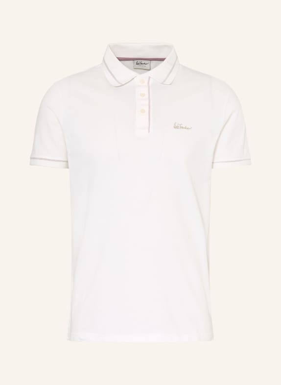 Luis Trenker Koszulka polo z pikowanym wzorem LUBERNETO BIAŁY / JASNOCZARY