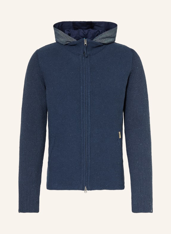 Luis Trenker Strickjacke LUWALLACE mit abnehmbarer Kapuze DUNKELBLAU