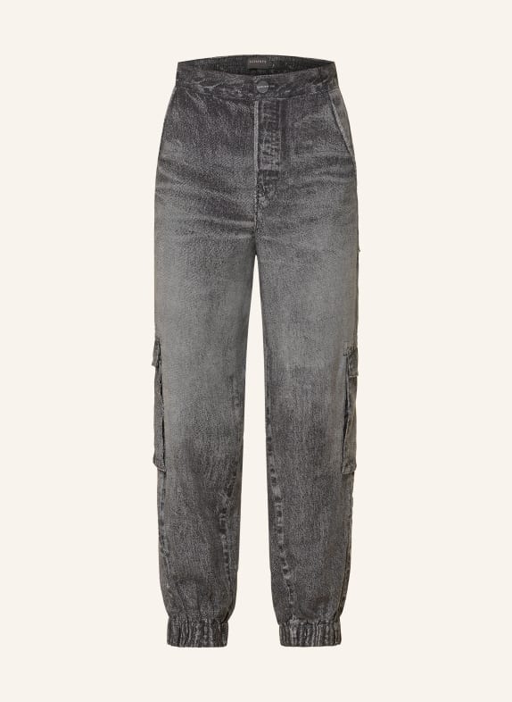 ALLSAINTS Cargové kalhoty SELMA ILLUSION v džínovém vzhledu TMAVĚ ŠEDÁ