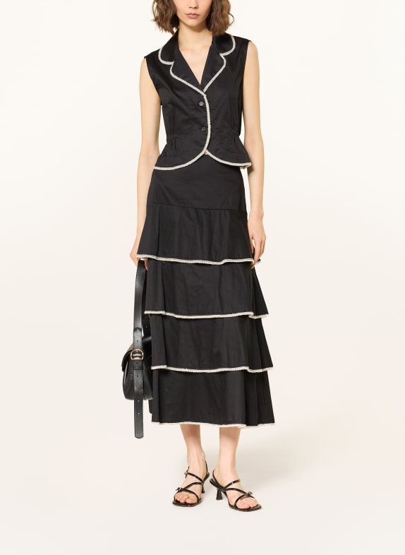 SANDRO Blazerweste mit Schmuckperlen und Schmucksteinen SCHWARZ