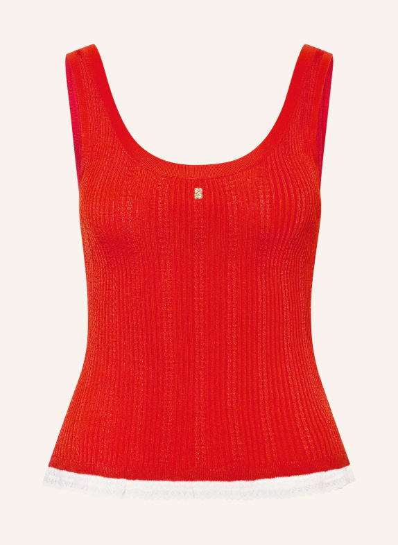 SANDRO Stricktop ROT / WEISS