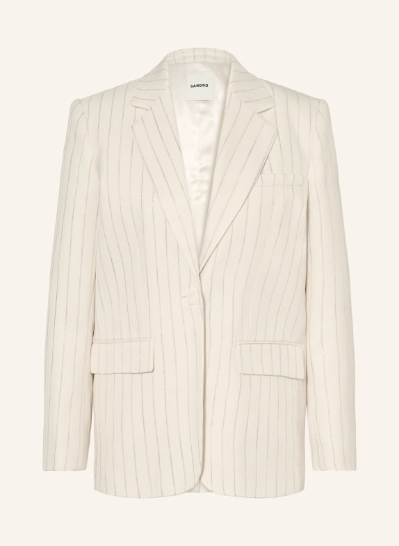 SANDRO Blazer mit Glitzergarn ECRU / SILBER