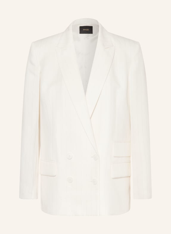 maje Blazer mit Glitzergarn und Leinen WEISS