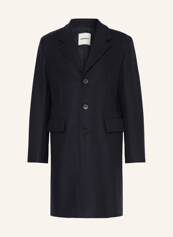 SANDRO Wollmantel DUNKELBLAU