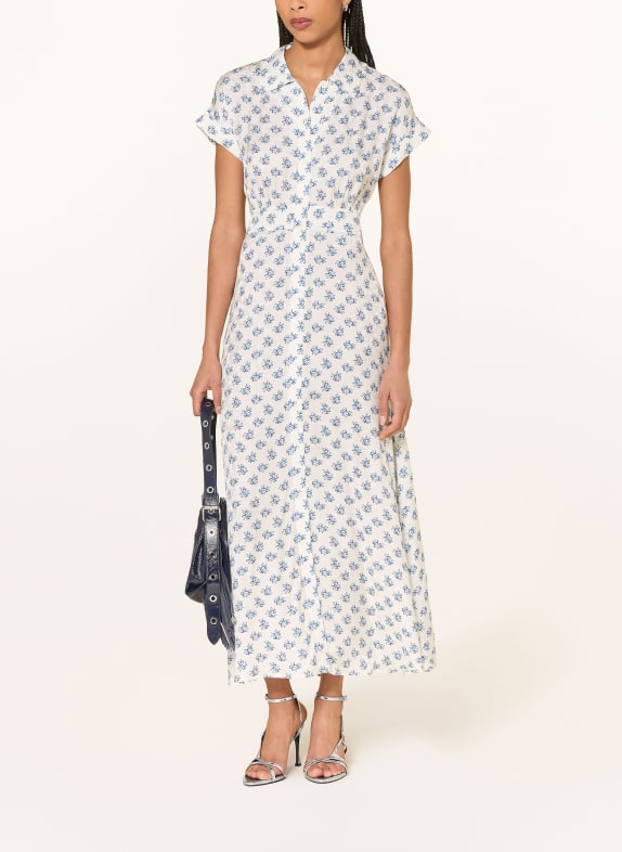 maje Hemdblusenkleid WEISS / HELLBLAU